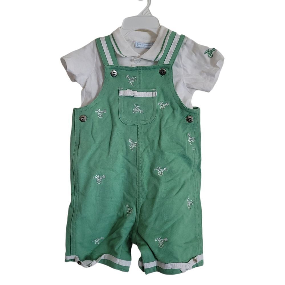 first impressions baby outfit Shortalls T-shirt 12 months green
